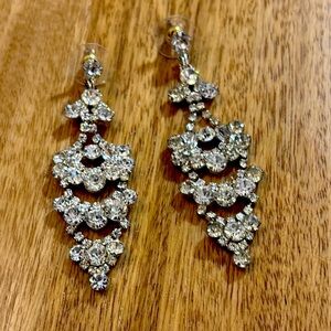 Silver Rhinestone Statement Earrings